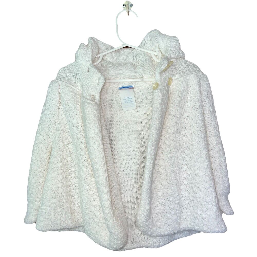 Vintage AB Authentic Baby Cardigan Sweater Knit White 2T-4T